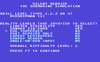 Silent Service screenshot 4 for Commodore 64